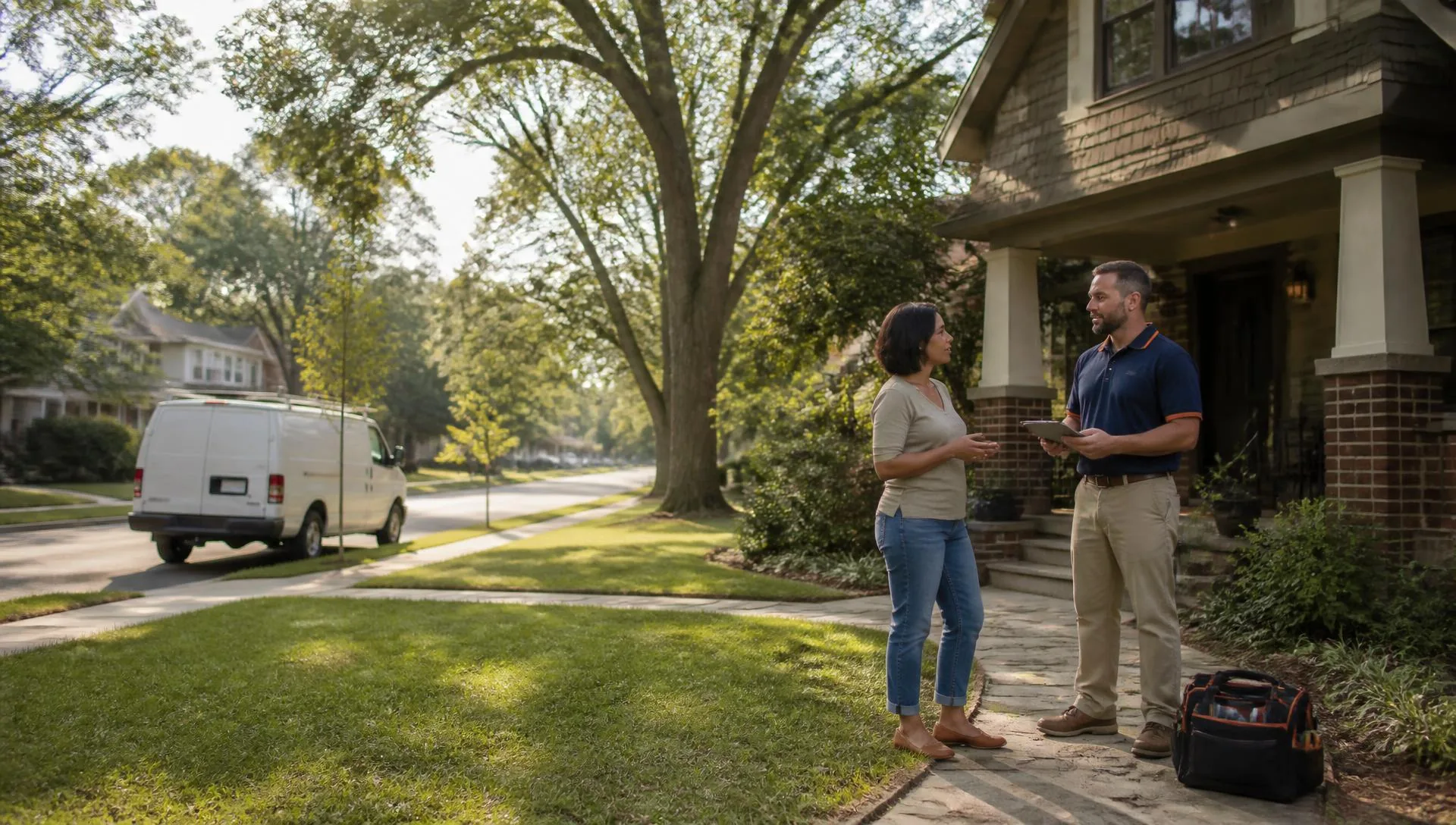 Metro Atlanta homeowner meeting with a local Pros2Go home-service professional serving Marietta and Roswell